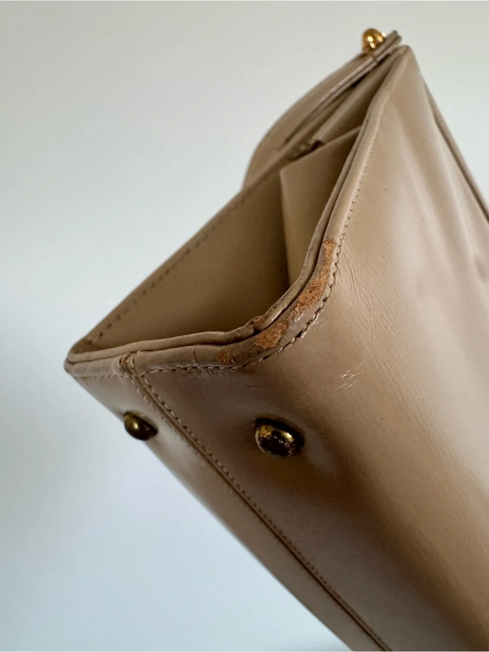 Coblentz 70s vintage beige smooth leather bag